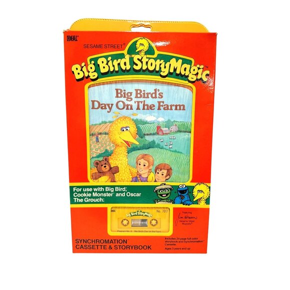 Big Bird StoryMagic Big Bird's Day On The Farm Sesame Street Book Tape Tyco New - Picture 1 of 2